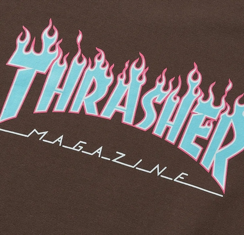 THRASHER  |Plain Cotton Logo Skater Style Sweatshirts