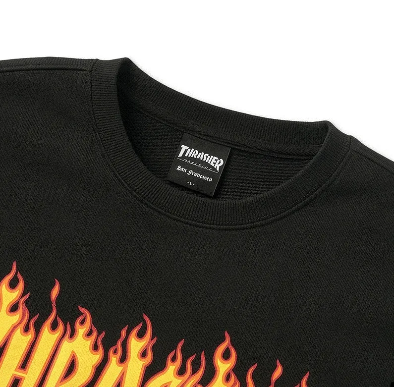 THRASHER  |Plain Cotton Logo Skater Style Sweatshirts