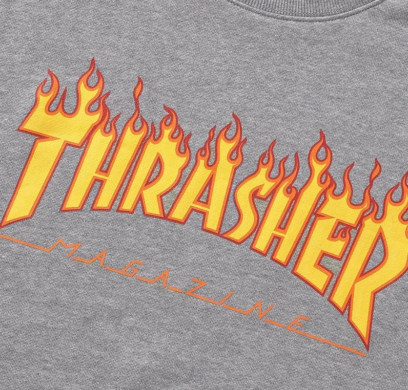 THRASHER  |Plain Cotton Logo Skater Style Sweatshirts