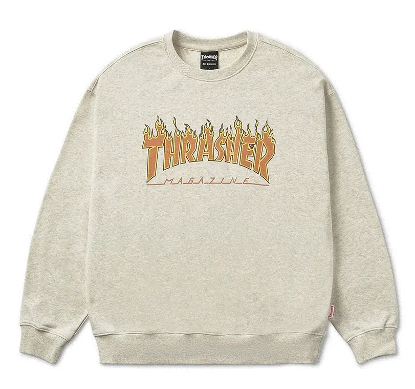 THRASHER  |Plain Cotton Logo Skater Style Sweatshirts