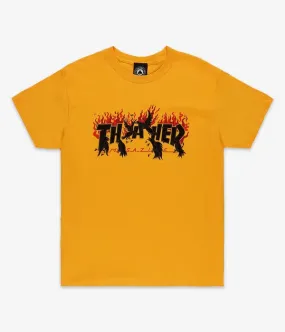 THRASHER T-SHIRT CROWS OR (GOLD)