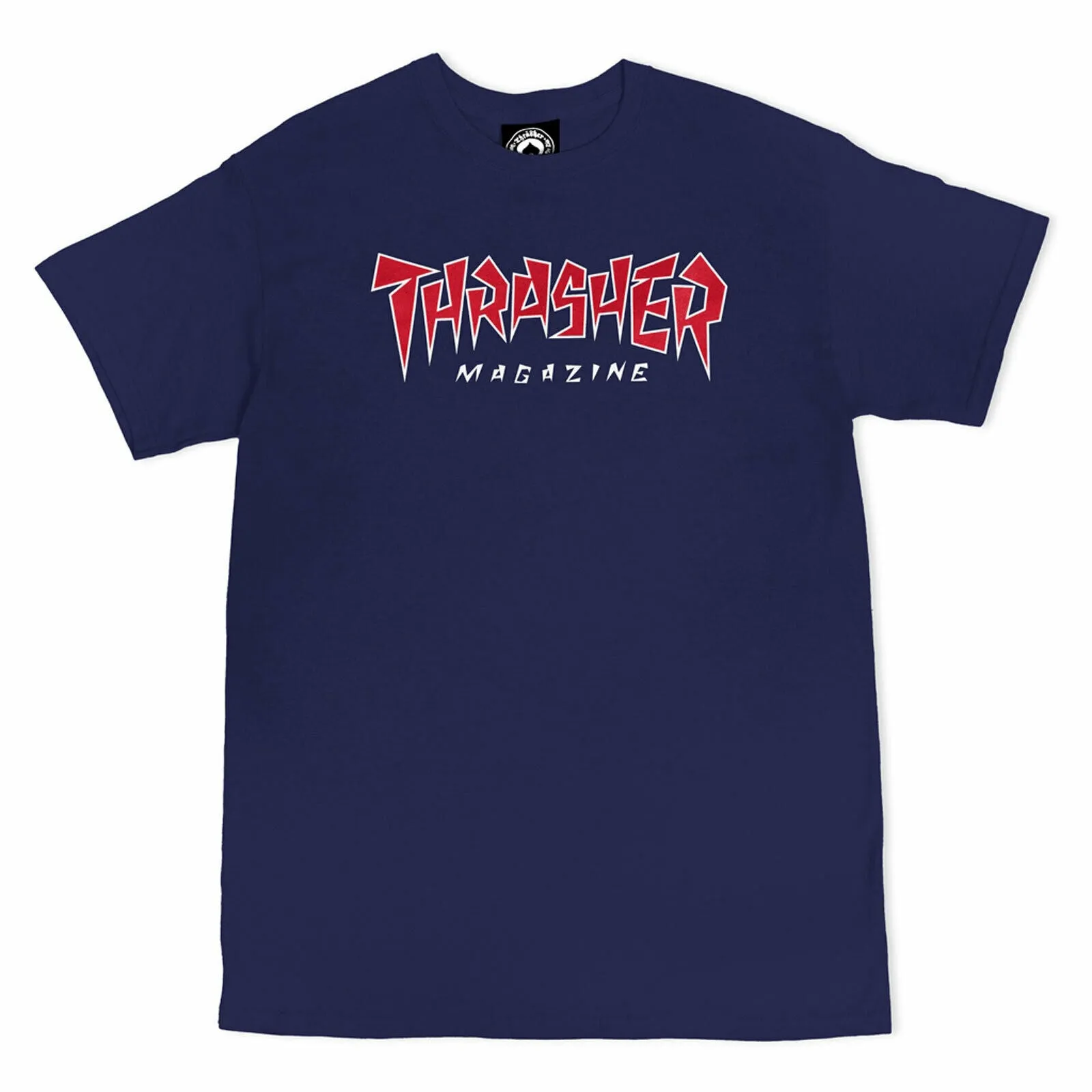 THRASHER TSHIRT JAGGED LOGO SS NAVY