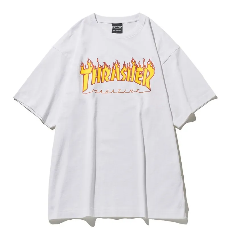 THRASHER  |Unisex Street Style Plain Cotton Logo Skater Style T-Shirts