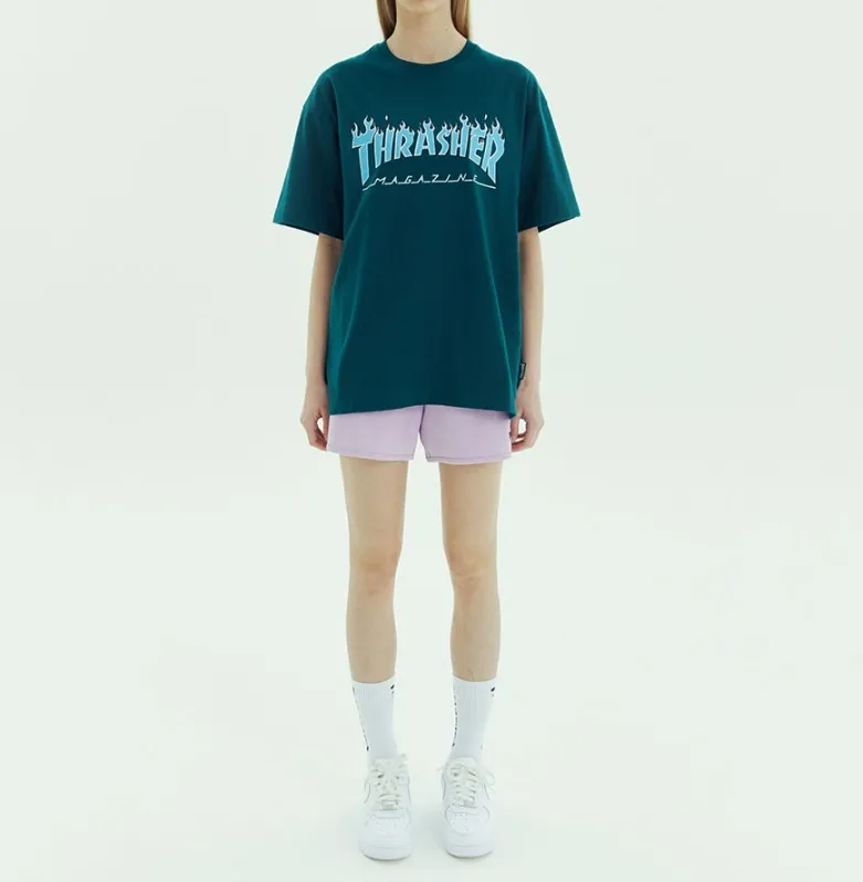 THRASHER  |Unisex Street Style Plain Cotton Logo Skater Style T-Shirts