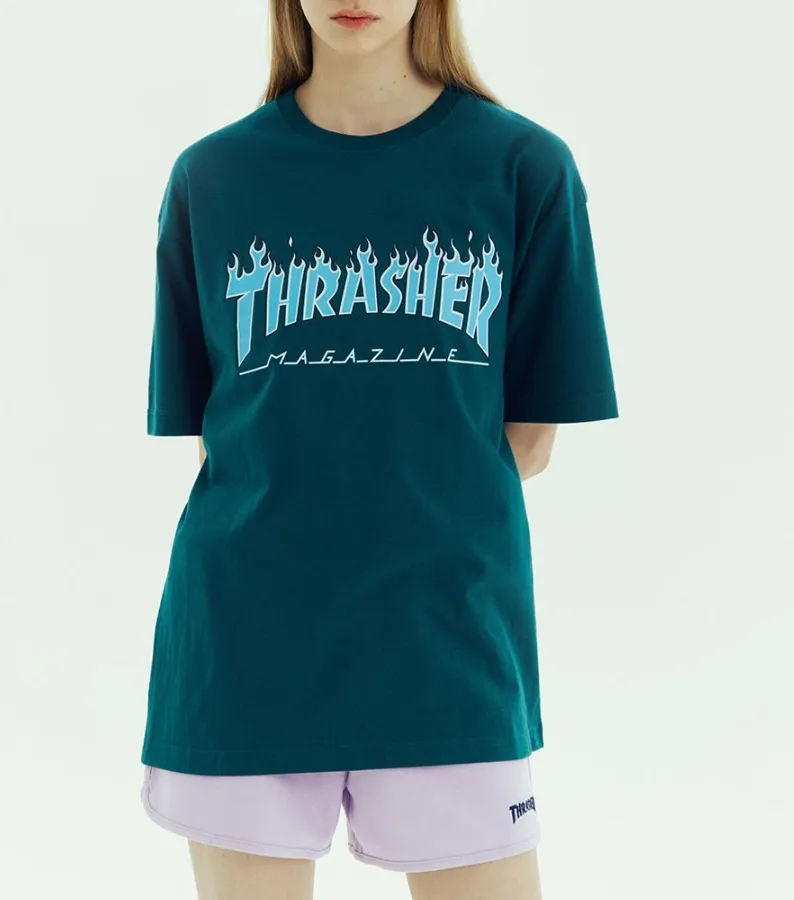 THRASHER  |Unisex Street Style Plain Cotton Logo Skater Style T-Shirts