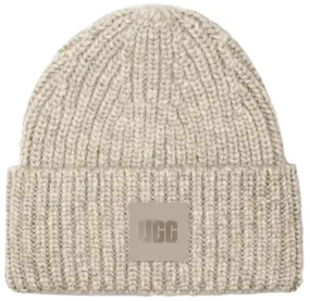 Ugg Boots Accessories Chunky Rib Knit Pom Beanie Light Grey