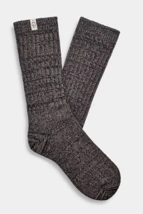 UGG Rib Knit Slouchy Crew Sock Grey/Black