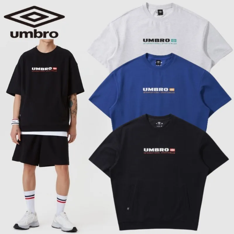 UMBRO  |Unisex Nylon Street Style U-Neck Plain Short Sleeves Logo