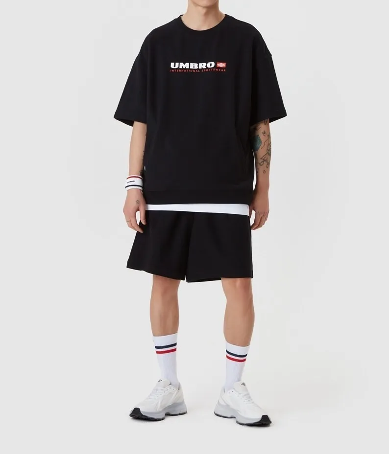 UMBRO  |Unisex Nylon Street Style U-Neck Plain Short Sleeves Logo