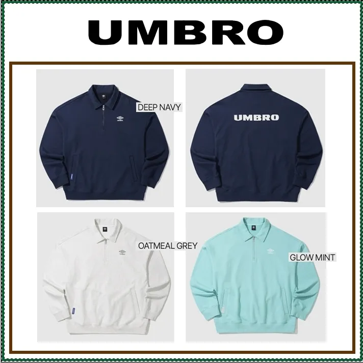 UMBRO  |Unisex Street Style Long Sleeves Plain Logo Polos