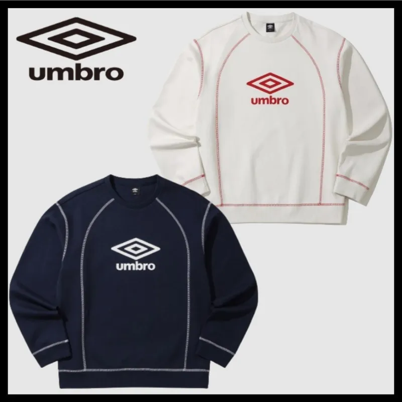 UMBRO  |Unisex Street Style U-Neck Long Sleeves Plain Cotton Logo