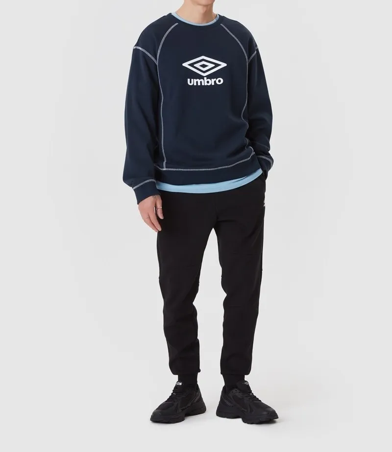 UMBRO  |Unisex Street Style U-Neck Long Sleeves Plain Cotton Logo