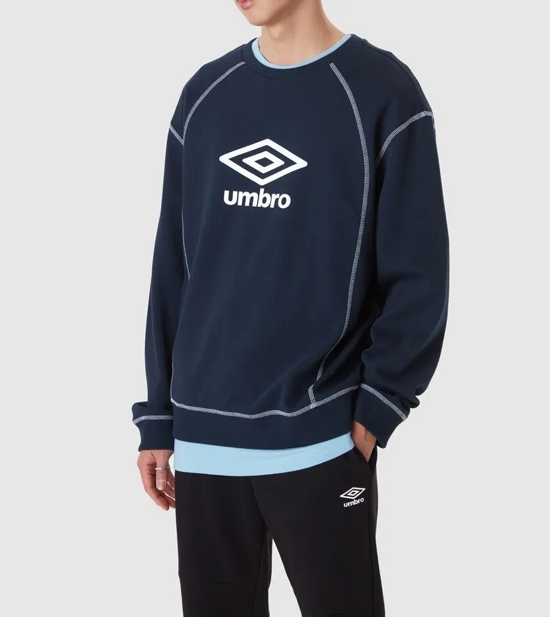 UMBRO  |Unisex Street Style U-Neck Long Sleeves Plain Cotton Logo