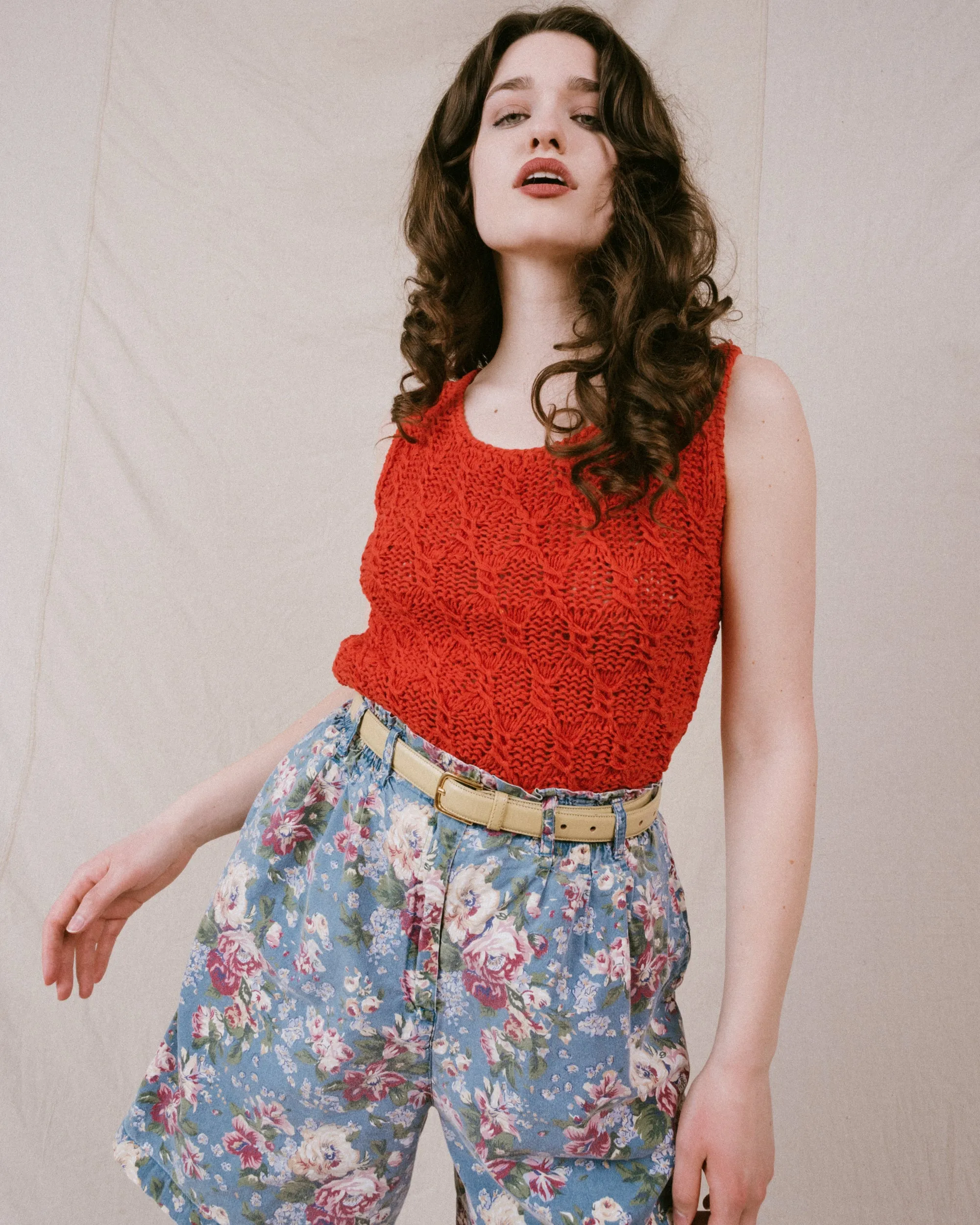 Vintage Cherry Knit Top (S/M)