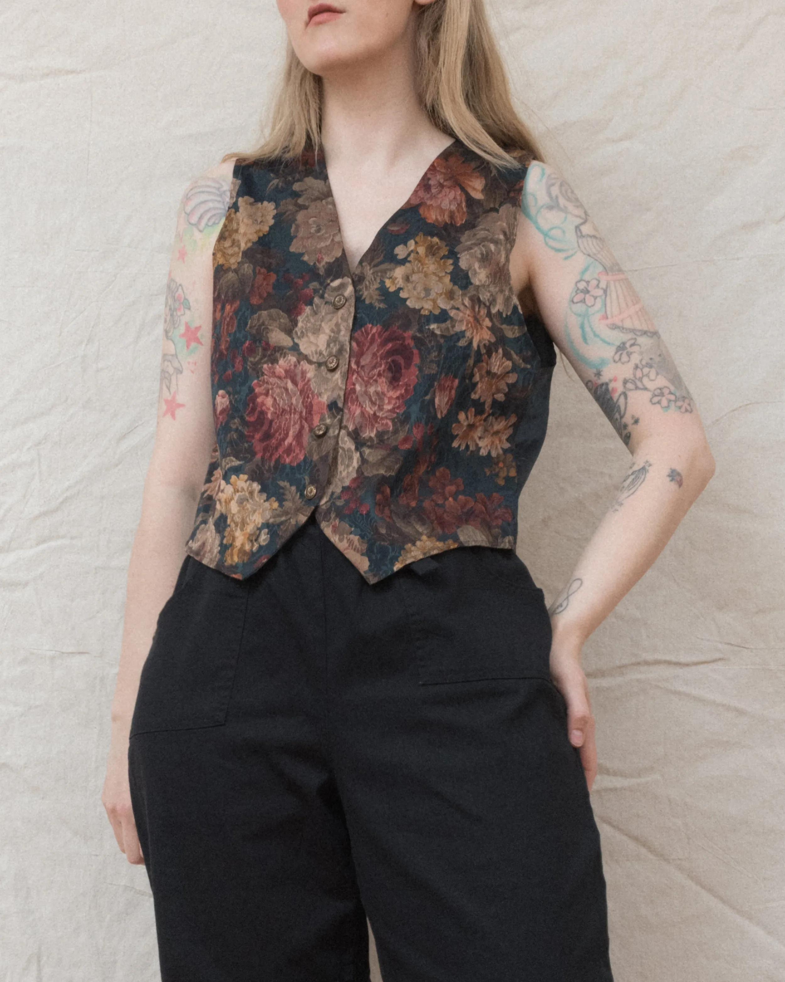 Vintage Floral Vest (S/M)