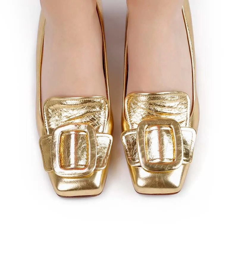 Vyzu Gold with Red Heel