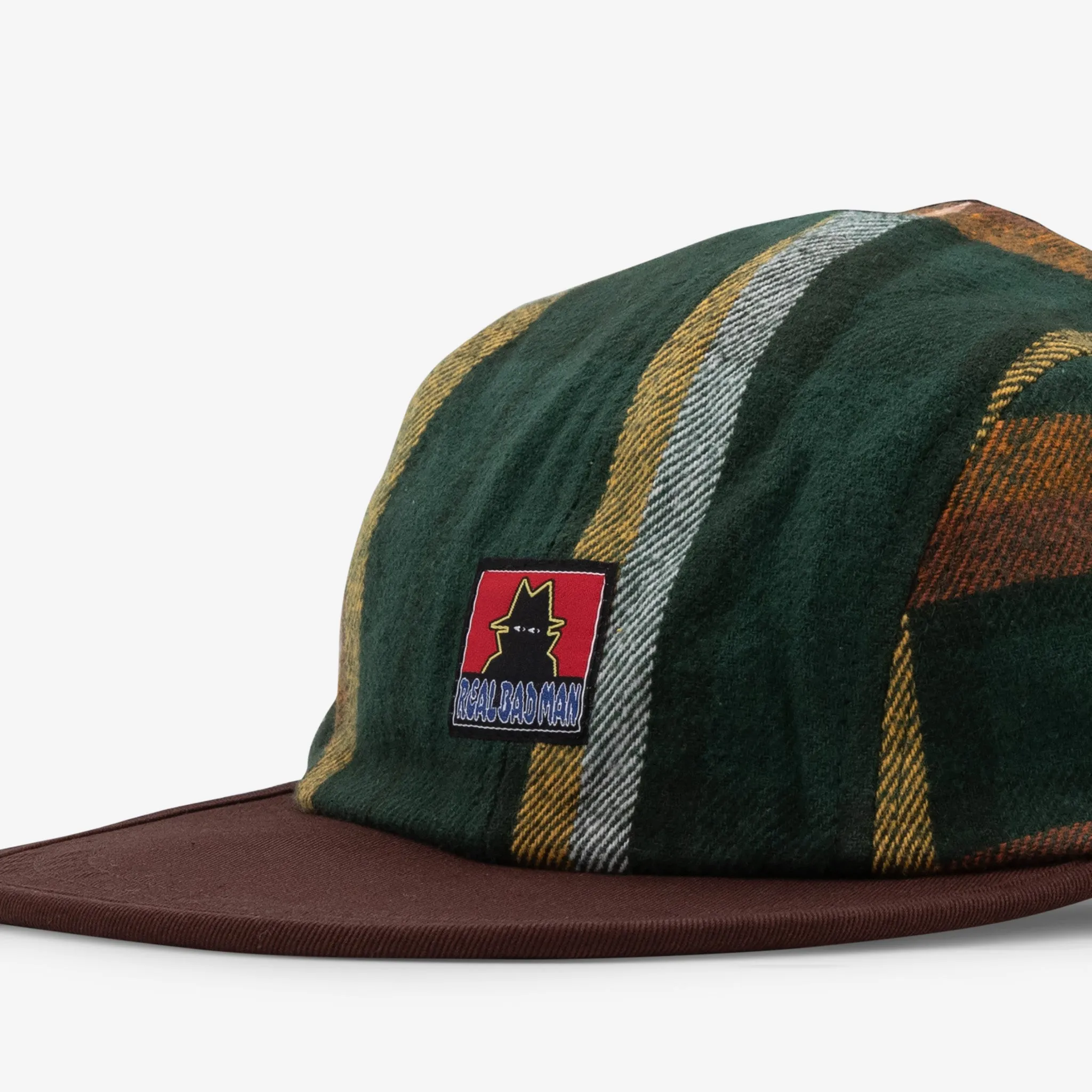 Work Flannel 4 Panel Cap Green | Brown