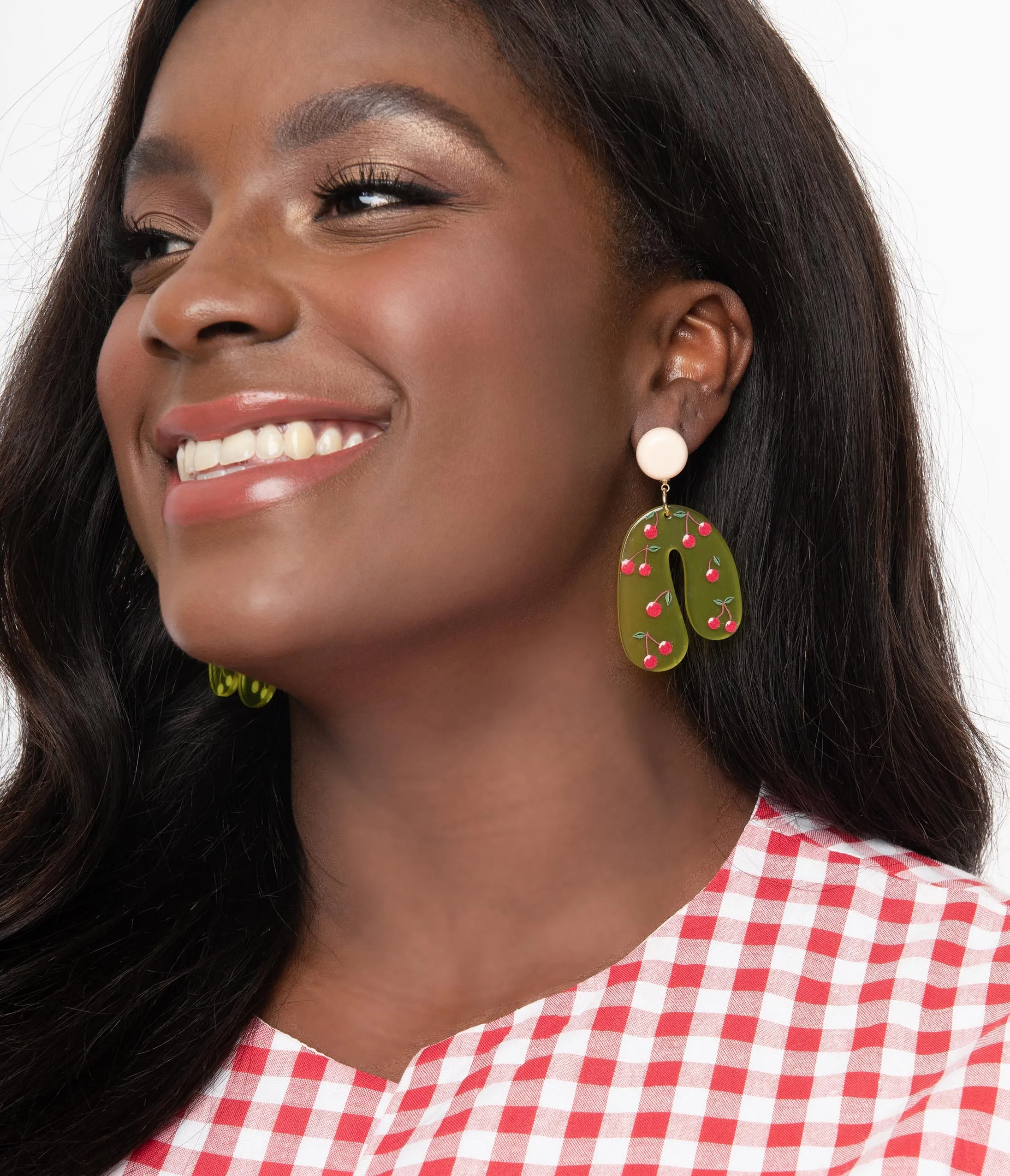 Yellow & Cherry Drop Earrings