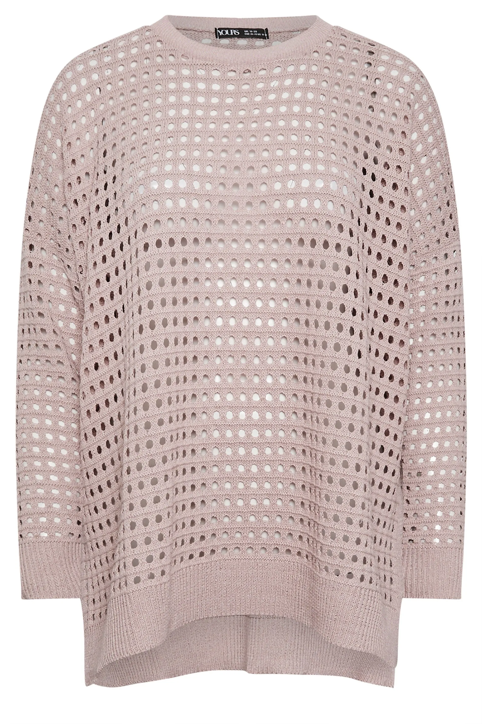 YOURS Curve Light Pink Crochet Jumper